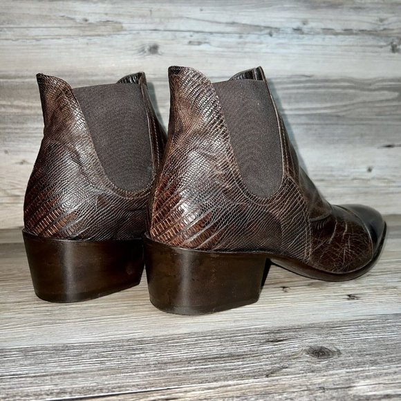 Jo Ghost Lizard Cap Toe Brown Chelsea Boot Italian Leather Men\'s US 8.5 EU 41.5 main image 9